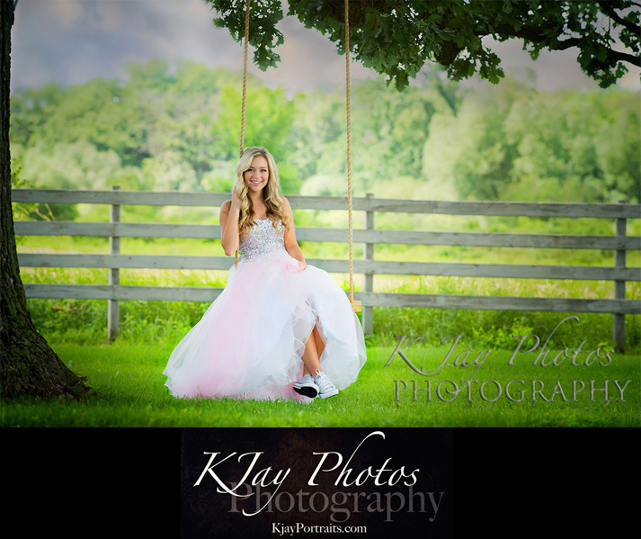 Pretty Prom Dress Senior PIctures, K Jay Photos Photography, Madison WI Photographer